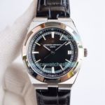 Replica Vacheron Constantin Overseas Stainless Steel Case Black Dial Watch